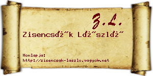 Zisencsák László névjegykártya